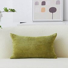 Rectangle Pillow Cover 12x20 Striped 20" x 12" Pack of 1 Grass Green