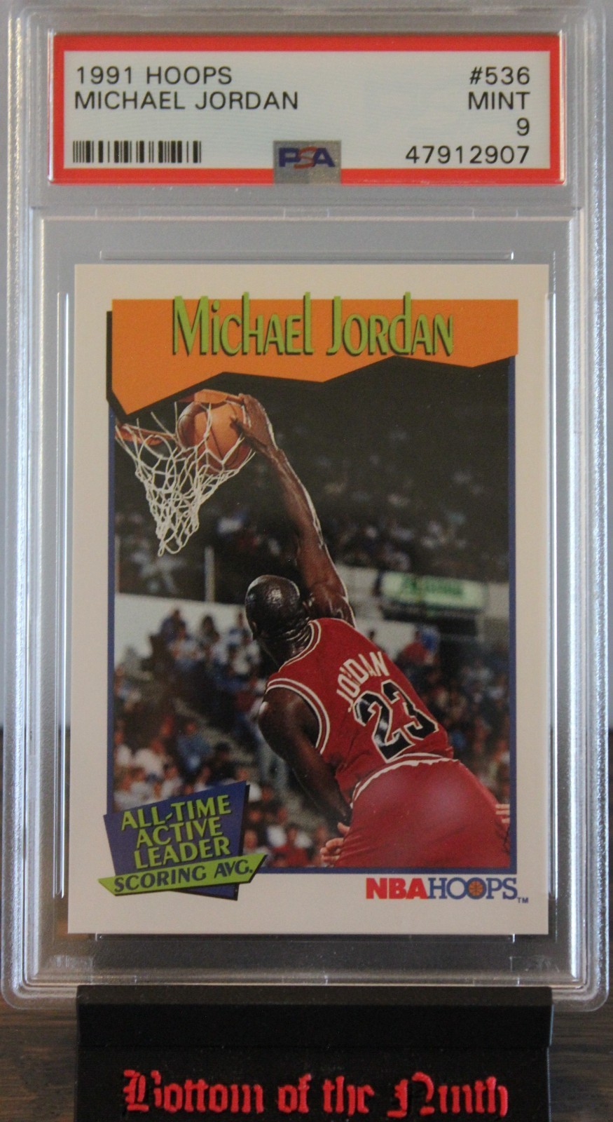 1991-92 Hoops MICHAEL JORDAN All-Time Active Scoring Leader #536 - PSA 9 - MINT