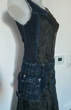 Robe longue JEAN et Satin Vintage taille M