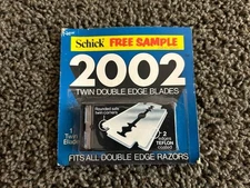 Vtg Schick 2002 Twin Double Edge Blades Single Blade Pack NOS Free Ship