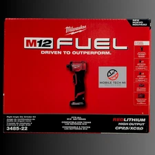 Milwaukee 3485-22 M12 FUEL 1/4" Right Angle Die Grinder Kit w/ 5.0 & 2.5 Ah Batt
