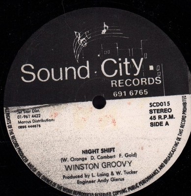 Winston Groovy Night Shift 12'' Vinyl UK Sound City In Weißer Kartonaußenhülle