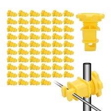 60 Pcs Electric Fence Wire Insulators, Screw Tight round Post Insulator Fence Wi