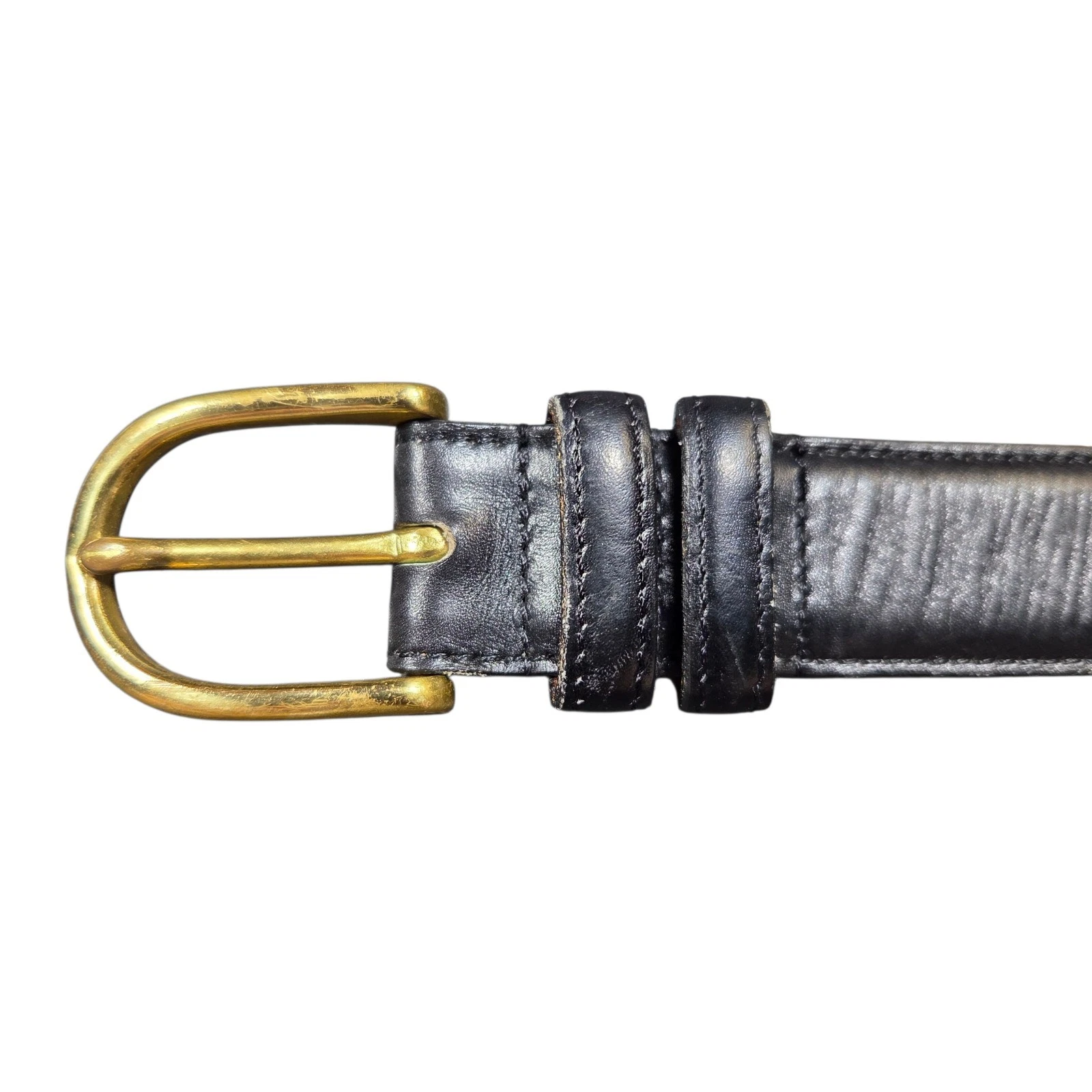 Cintura Coach vintage nera cintura pelle uomo taglia 40 ottone fibbia imbracatura 3858 USA