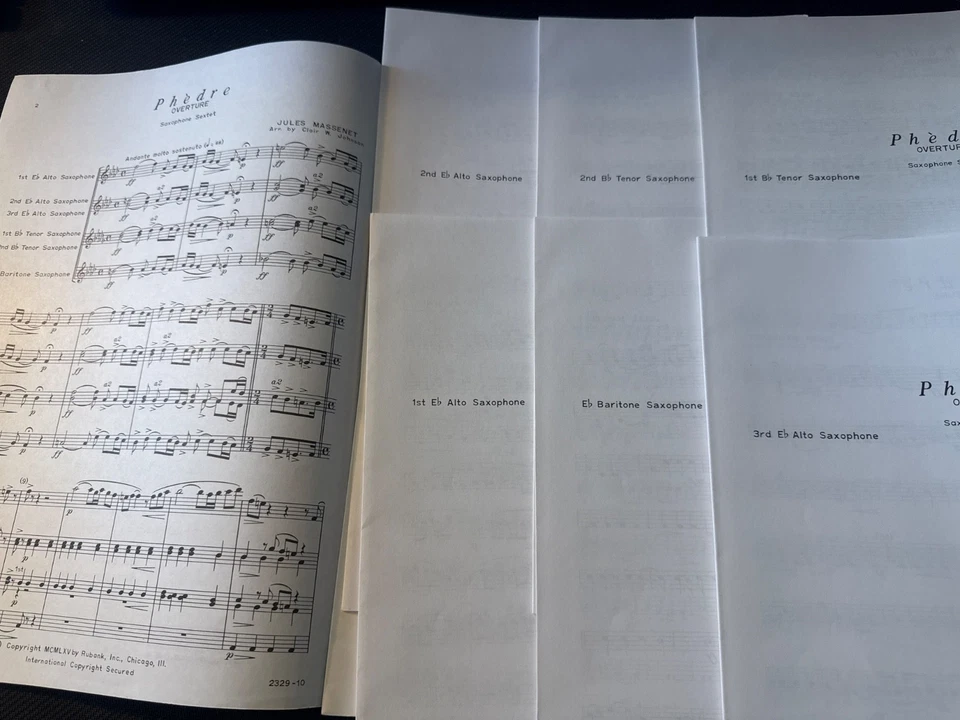 Phedre Overture Saxophone Sextet by Jules Massenet HL04479686 Rubank Music Book - Image 3 of 3