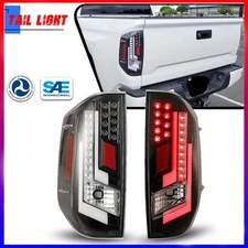 Clear LED DRL Tail Lights For 2014-2021 Toyota Tundra Rear Brake Lamps Pair