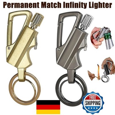 Permanent Match Infinity Lighter with Multitool Keychain Bottle Opener for Men