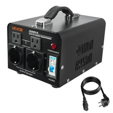VEVOR 1500VA Voltage Converter Step Up/Down 110V/220V - US/EU Outlets