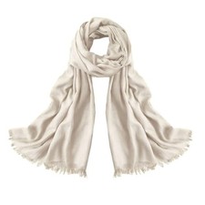 Women Summer Linen Scarf Long Large Lightweight Breathable Wrap Shawls Beige