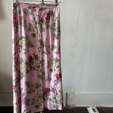 Vintage 90s Rayon Floral Skirt Medium