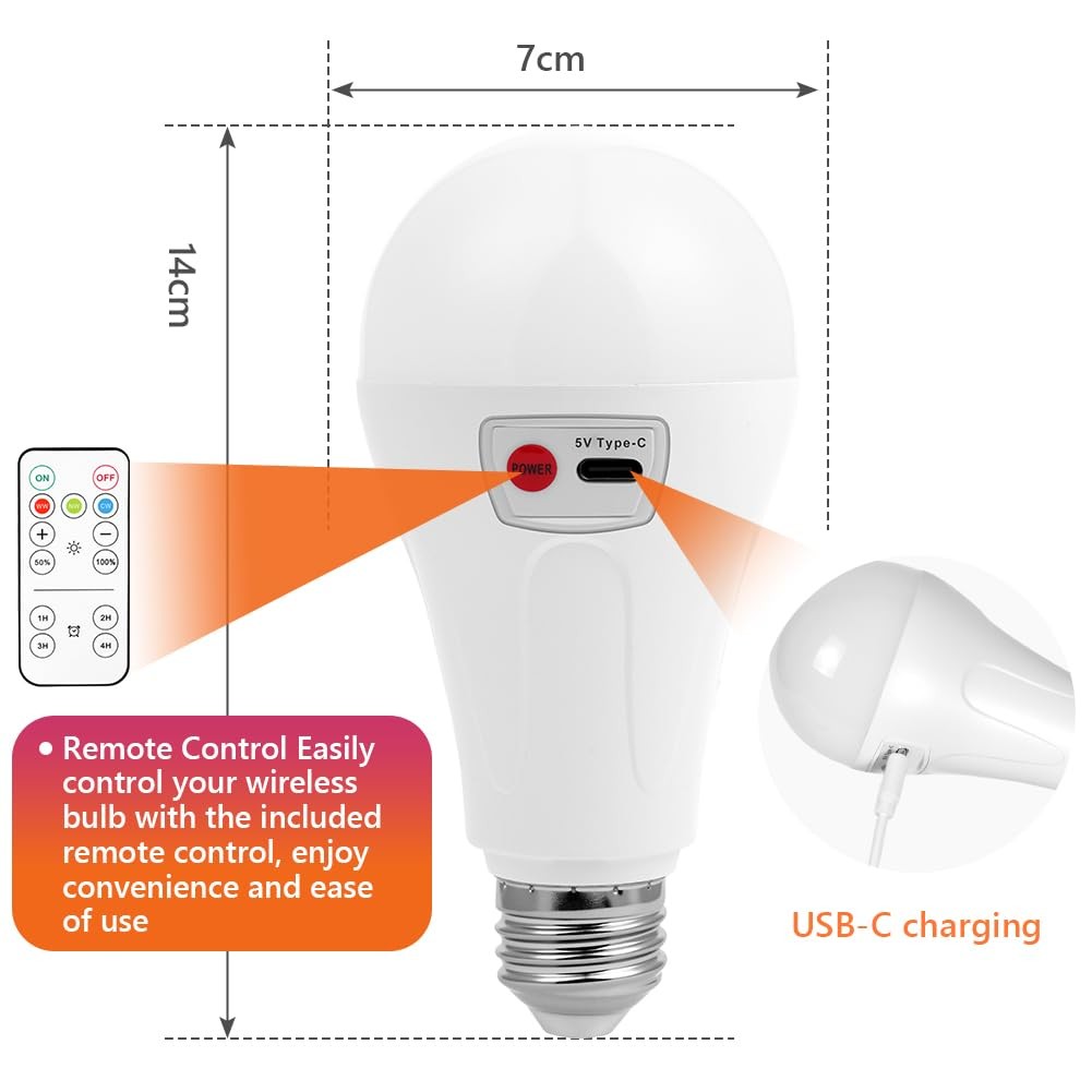 Ampoule intelligente E27 rechargeable USB pour éviter les coupures de courant