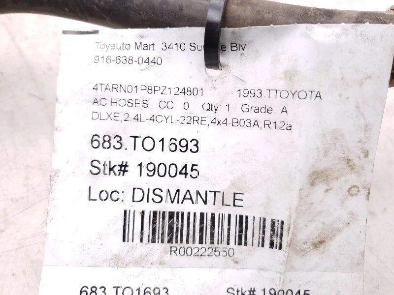 Toyota Pickup Deluxe 93 manguera de aire acondicionado 22RE Foto 4 de 4