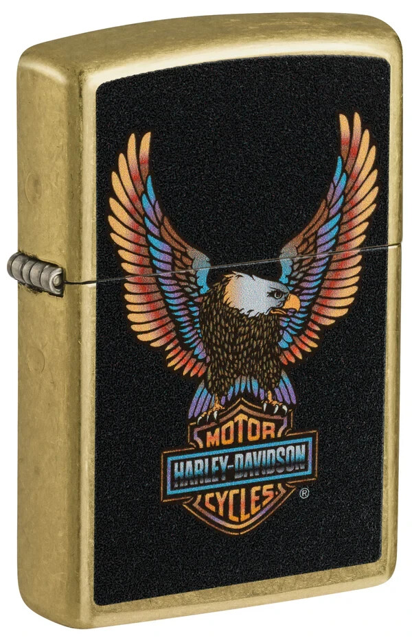 Zippo 46678, Harley Davidson Eagle Design Street Brass