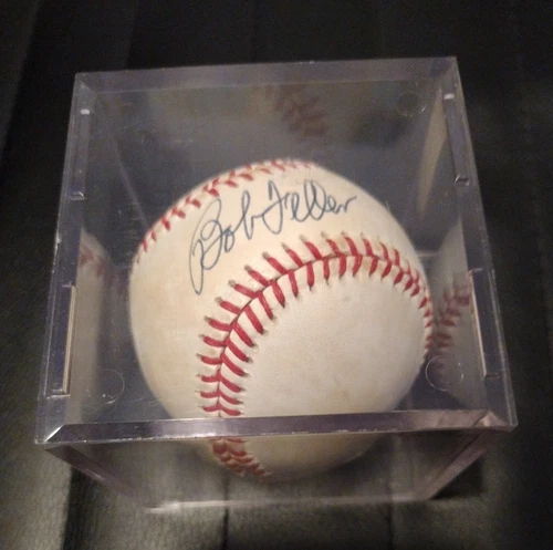 Bob Feller Autographed Signed American League Baseball In Case No Coa
