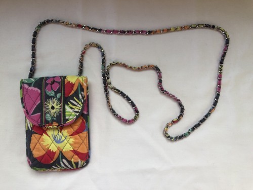 Vera Bradley Mini Crossbody Wallet Cell Phone Purse Jazzy Blooms Chain Strap - Picture 1 of 13
