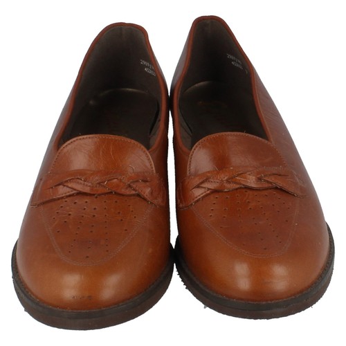 Ladies ESTA Size UK 7 Tan Slip On Leather Shoes with Plait Detail by Equity - Imagen 11 de 12