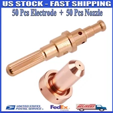 50x Plasma Cutter Electrode 9-8215 + 50x Nozzle 80A 9-8211 for Thermal Dynamics