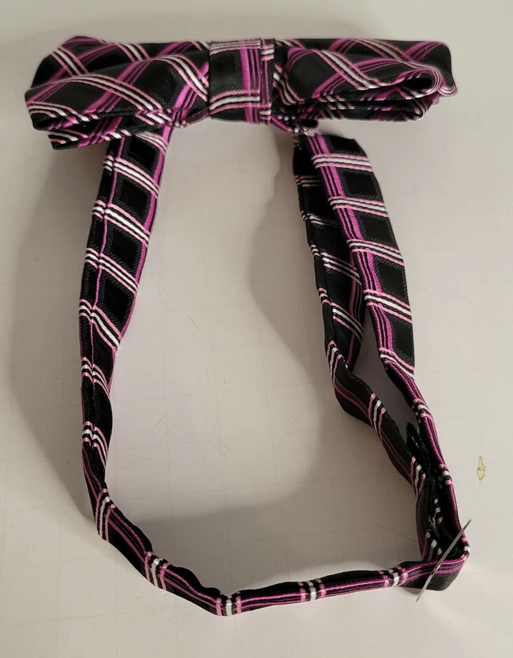Pajarita a Cuadros Negra Gris Rosa Blanca Tallas Ajustables Pajarita Formal Corbata Foto 2 de 4