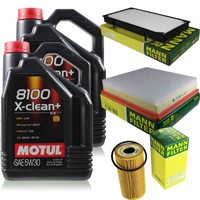 MANN-FILTER Inspektionspaket 10L Motul 8100 X-Clean+ 5W-30 FüR Opel Vivaro