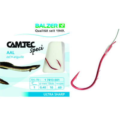 Balzer Camtec Aalhaken 60cm Größe zur Auswahl Angelhaken Eel Hook