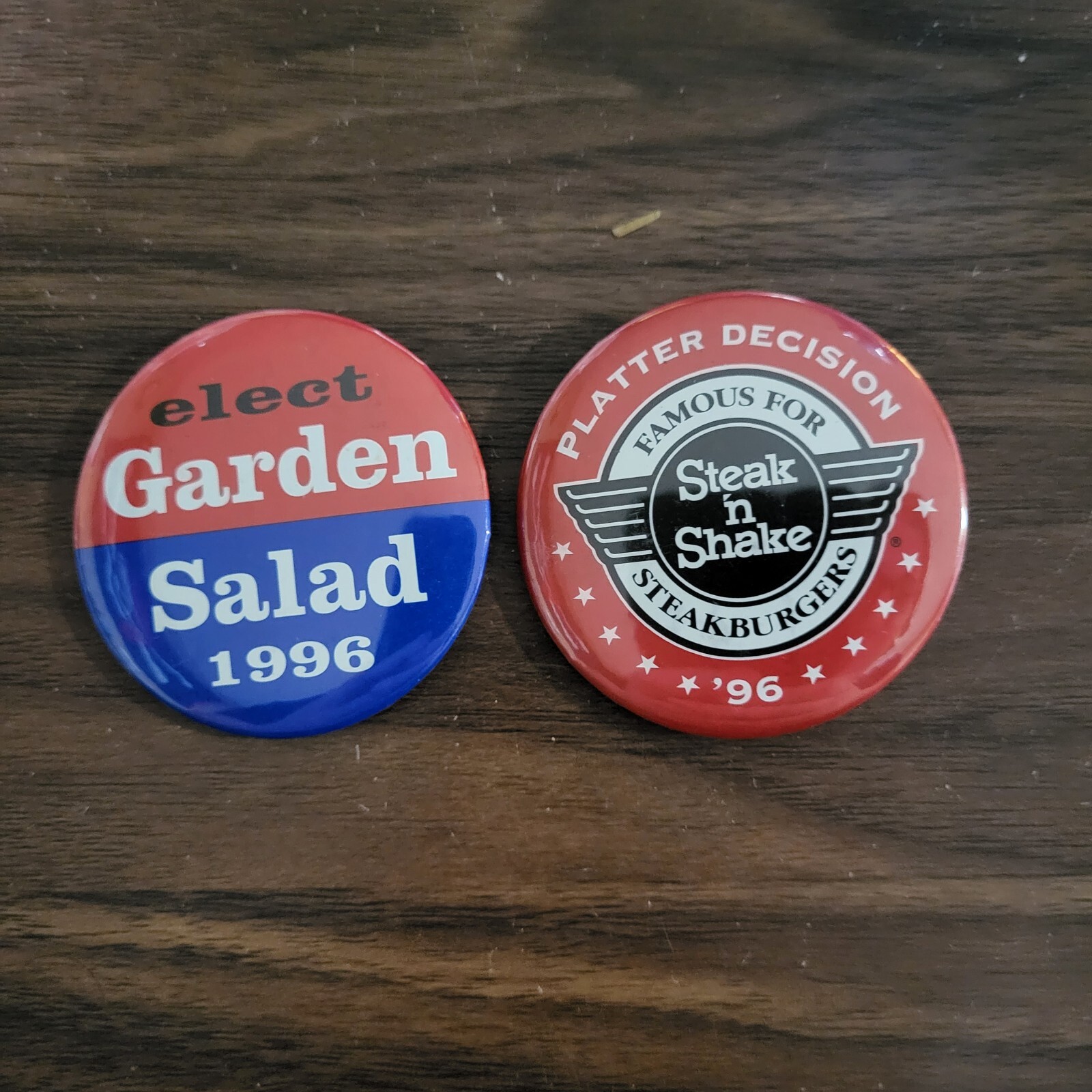 Steak N Shake Employee 1996 Platter Decision Elect Garden Salad Poll Pins