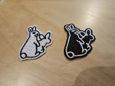 HORNY BUNNY RABBIT Iron On Sew Embroidery Sticker Patch Jacket Shirt Mens 