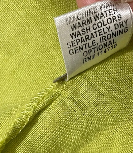 Flax Linen Tunic Top Small Green Button Down Lagenlook Oversized Coastal Lagum - Picture 11 of 11