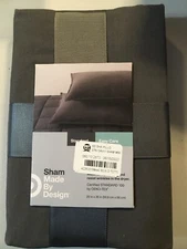 Made By Design Pillow Sham Gray Standard Easy Care 20" x 26" Cotton Blend NEW