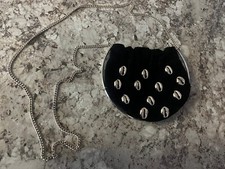 ZARA pelle conchiglia design struttura metallo oro nera piccola tracolla ottime condizioni