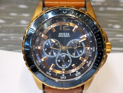 GUESS WATERPRO MULTIFUNCTION QUARTZW0485G1 JAPAN MEN'S FULL WORKING MINT VTG.