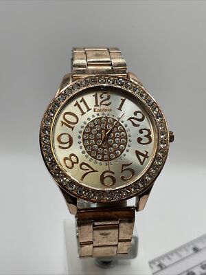 Kanima Watch,bronze band and case,rhinestones on bezel