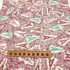Fabric Cotton Teal Pink Red Hearts Paris Eiffel Tower Fat Quarter 18" x 22" 