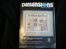 Vtg Dimensions The Simple Life Counted Cross Stitch Kit 3632 Sealed 14"x11" 1987