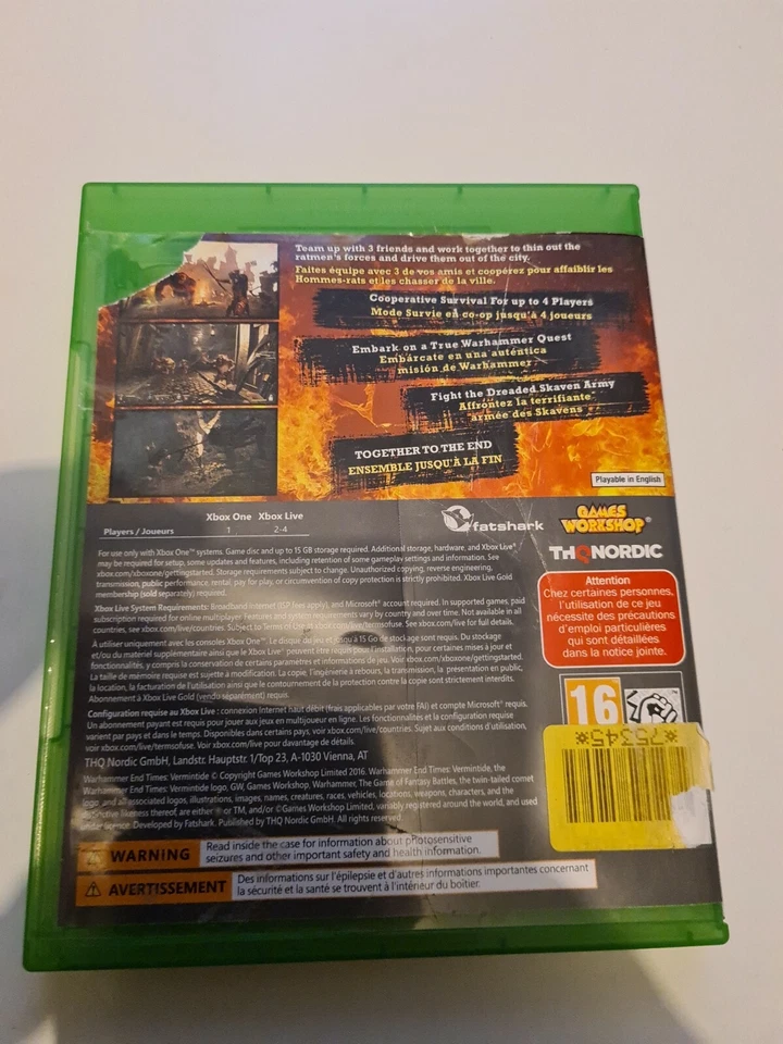 Jeu XBOX ONE WARHAMMER THE END TIMES VERMINTIDE, photo 2 sur 3