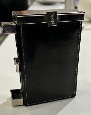 Authentic YVES SAINT LAURENT YSL Vintage Black Leather Cigarette Case Tom  Ford