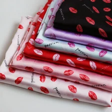 1yard*148cm Fashion Lips Print Material Soft Satin Polyester Fabric
