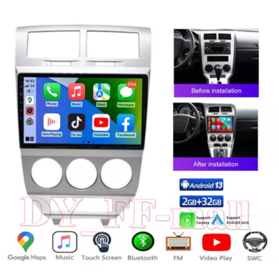 2+32GB Android 13 Autoradio CarPlay GPS Navi BT WiFi Für Dodge Caliber 2007-2009