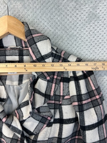 Linda gabardina de mujer Wet Seal rosa a cuadros Academia talla Y2K mediana preppy - Imagen 17 de 23