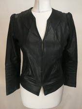 Kate Moss Top Shop Womens Leather Jacket, Size 10(see Desc), Black, Gc. As5