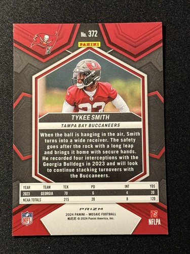 2024 Panini Mosaic - Rookies Reactive Yellow Mosaic Prizm #372 Tykee Smith (RC) - Picture 2 of 2