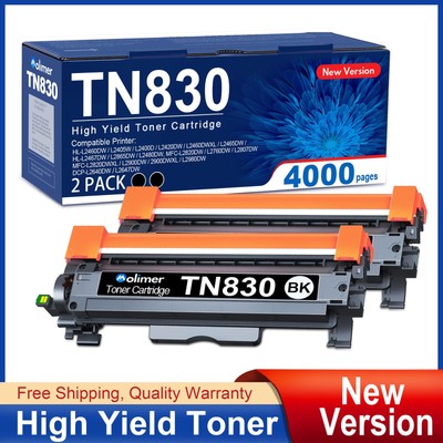 TN830 Toner High Yield 2,000 Pages, for Brother TN-830 DCP-L2647DW HL-L2405W