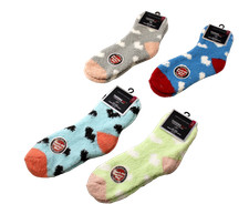 4 Pack Premium Polyester Ladies Fluffy Super Soft Fuzzy Slipper Socks Warm
