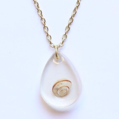 Real Snail Shell Resin Pendant Necklace - Ethically Sourced