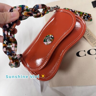 NWT Coach CQ853 DEEP ORANGE MINI Wavy Dinky Crossbody Bag