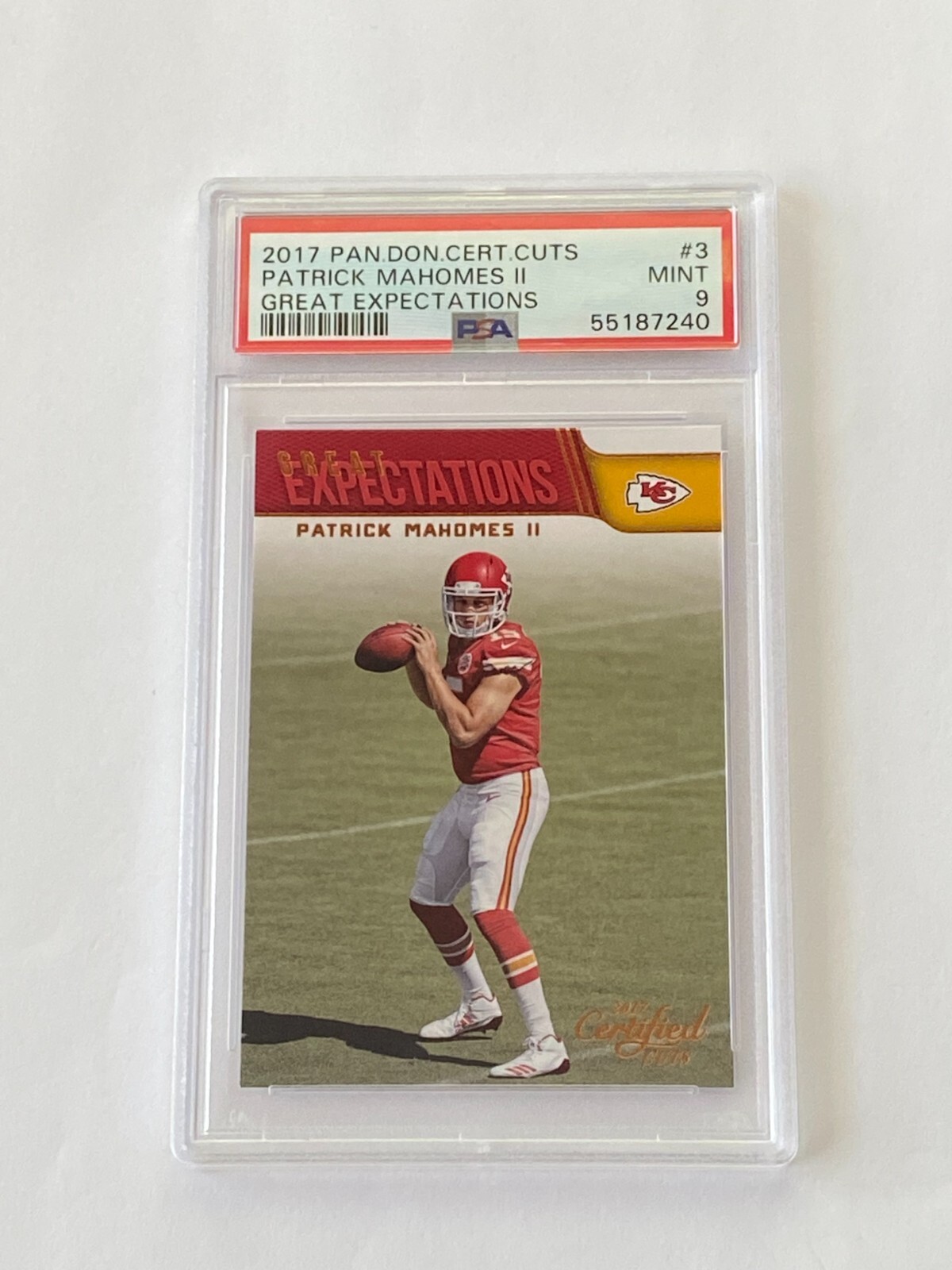 2017 Panini #3 Certified Cuts Great Expectations Patrick Mahomes II RC PSA 9 MVP