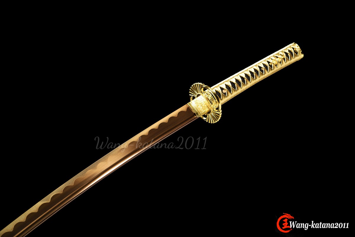 All Gold Battle Ready Sharp Japanese Samurai Katana Sword