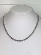Silver Tone Natural Diamond Tennis Necklace