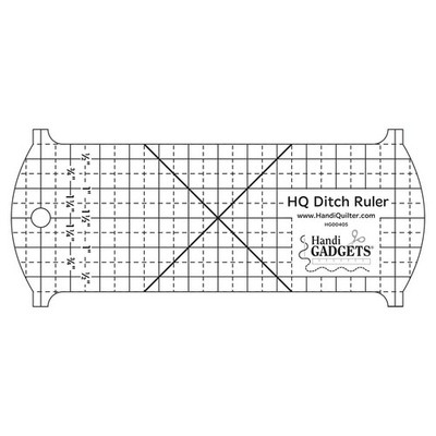 Ditch Ruler - Longarm Quilting - Black Acrylic - 7'' x 3''