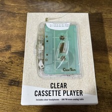 UO ClearTech Clear Tech AM/FM Radio Retro Cassette Tape Player Walkman Earbuds