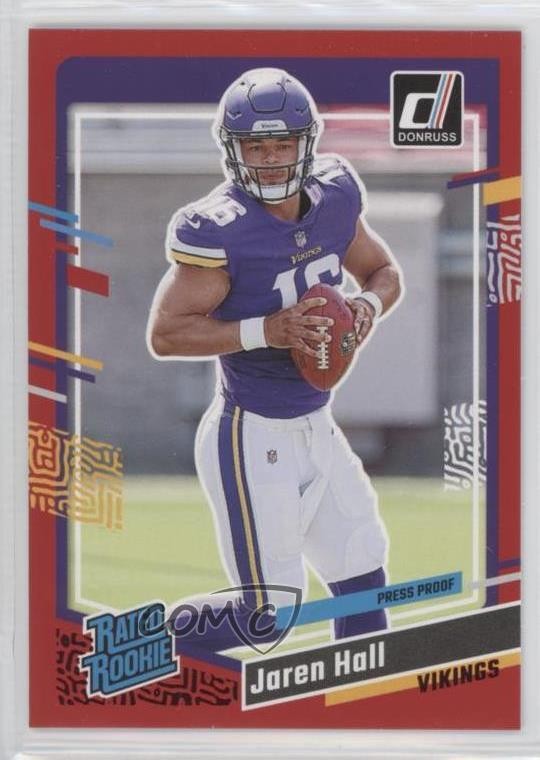 2023 Panini Donruss Rated Rookie Press Proof Red Jaren Hall #367 14ql